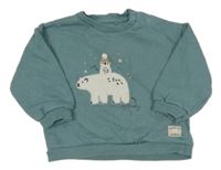 Modrošedá oversize mikina s medvídky F&F