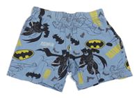 Světlemodré bavlněné kraťasy s Batmanem 