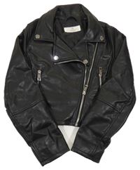 Čierny koženkový crop podšitý krivák H&M