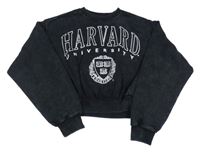 Čierna crop oversize mikina s nápisom M&S