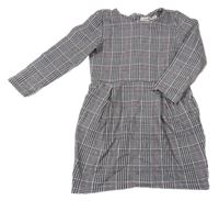 Čierno-bielo-ružové kockované šaty H&M