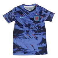 Fialovo-tmavomodrý vzorovaný funkční fotbalový dres England Nike