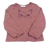 Starorůžové mikinotriko s mačičkou H&M