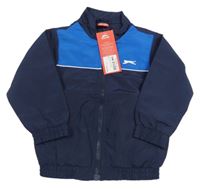 Nová - tmavomodro-modrá šušťáková športová bunda s logom Slazenger