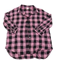 Ružovo-čierna kockovaná prepínaci oversize tunika zn. Next