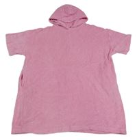 Ružový froté župan s kapucňou Next