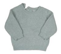 Svetlomodrý melírovaný rebrovaný sveter zn. M&S