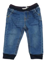 Modré cuff teplákové rifle s úpletovým pasom Topomini