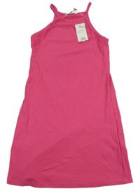 Nové - tmavoružové rebrované šaty Peacocks