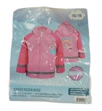 Nové - růžovo-tmavorůžová pláštěnka s jednorožcom a kapucňou