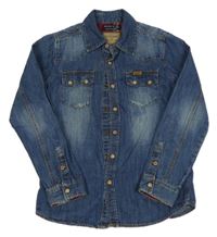 Tmavomodrá rifľová košeľa ZARA