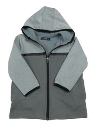 Tmavošedo-šedá melírovaná propínací teplá mikina s kapucí Matalan