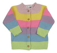 Barevný pruhovaný propínací svetr Ergee