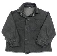 Tmavosivá rifľová košeľová bunda