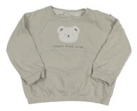 Světlešedobéžová oversize mikina s medvedíkom a nápisom Next