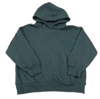 Tmavosivá mikina s nápismi a nášivkou a vreckom a kapucňou ZARA