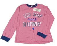 Nové - růžovo-tmavomodré pyžamové triko s nápisy JAM JAM