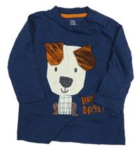 Tmavomodré triko s pejskem F&F