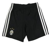 Černo-bílé funkční fotbalové kraťasy Juventus Adidas
