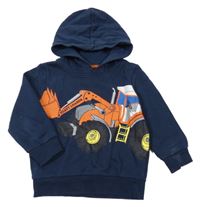 Tmavomodrá mikina s bágrom a kapucňou C&A