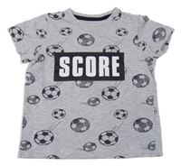 Sivé tričko s futbalovymi loptami Little Kids