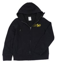Čierna prepínaci mikina s loptou a kapucňou B&C