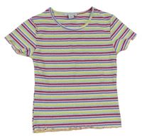Farebné pruhované trblietavé tričko Primark