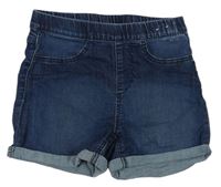 Tmavomodré rifľové elastické kraťasy Denim Co.