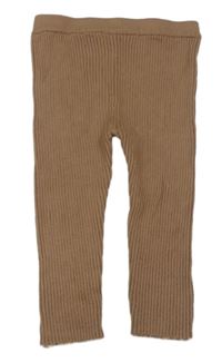 Hnedé rebrované pletené legíny F&F