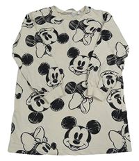 Světlebéžové teplákové šaty s Mickeym a Minnie H&M