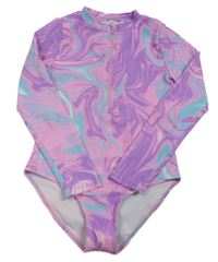 Růžovo-lila-tyrkysové batikované UV body Primark