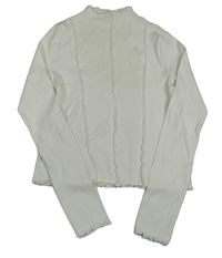 Biele rebrované crop tričko H&M