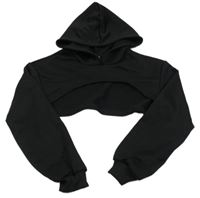 Čierna crop mikina s kapucňou Shein