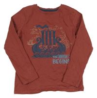 Vínové triko s lodí