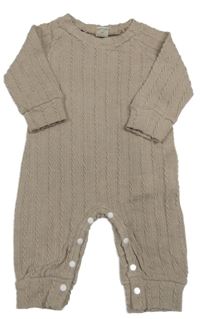 Hnědý overal s copánkovým vzorem Shein