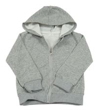 Sivá melírovaná prepínaci mikina s kapucňou