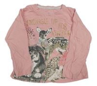 Růžové triko se zvířaty Matalan