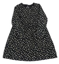 Čierne kvetované bavlnené šaty H&M