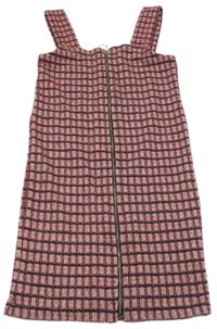 Ružovo-červeno-čierne kockované prepínaci šaty Primark