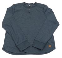 Tmavomodré melírované mikinotriko s gombíkmi Tom Tailor