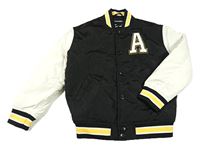 Černo-smetanový šusťákový zateplený bomber s písmenem Terranova