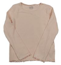 Světlerůžové žebrované triko Next