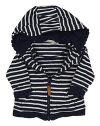 Tmavomodro-biela pruhovaná prepínaci mikina s kapucňou John Lewis