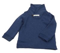 Tmavomodrá pletená mikina s golierom OshKosh