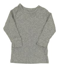 Šedé melírované žebrované triko