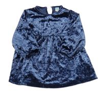 Tmavomodré zamatové šaty Tex