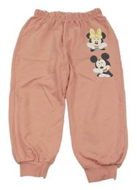 Starorůžové tepláky s Minnie a Mickeym H&M