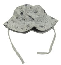 Sivý melírovaný bavlnený klobúk s mořskými živočichy H&M