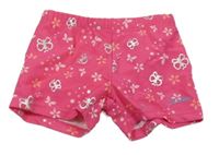 Tmavoružové plavkové plenkové nohavice s motýly