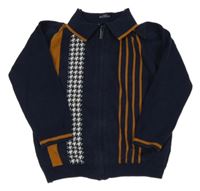 Tmavomodrý prepínaci sveter s pruhmi Next